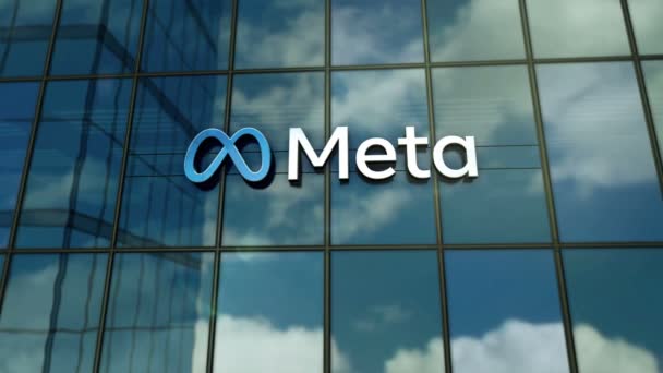 Menlo Park Usa Maggio 2023 Meta Corporation Headquarters Glass Building — Video Stock