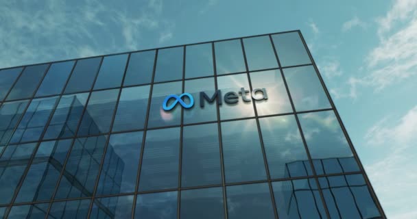 Menlo Park Usa May 2023 Meta Corporation Headquarters Glass Building — Stock Video