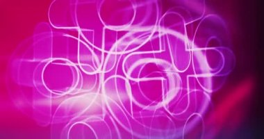 Elektronik devre arka planında XOXO romantik aşk selamlaması ve öpücükler dijital sanal stil hologram sembolü görünüyor. Ağ, siber teknoloji ve bilgisayar soyut kavramı 3D kusursuz döngü.