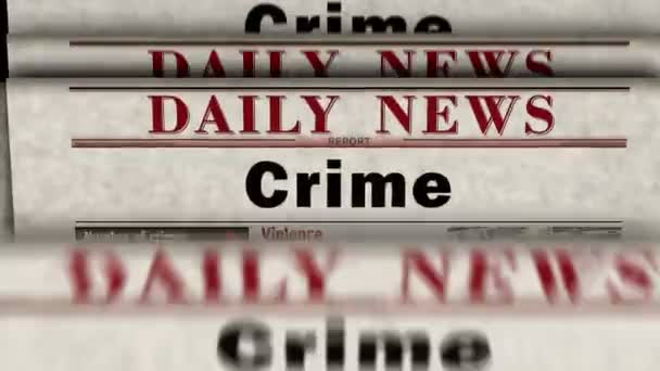Śledztwo Kryminalistyczne Sądowe Stare Wiadomości Druk Gazet Streszczenie Koncepcji Nagłówków — Wideo stockowe