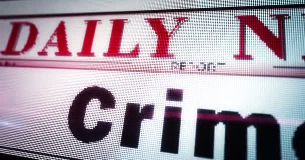 Εγκληματολογική Έρευνα Και Δικαιοσύνη Καθημερινή Ανάγνωση Εφημερίδας Στην Οθόνη Του — Αρχείο Βίντεο