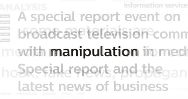 Manipulation Disinformation Hoax Social Media Deep Fake News Headline News — Stock Video