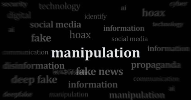 Manipolazione Disinformazione Bufala Social Media Profonde Notizie False Notizie Titolo — Video Stock