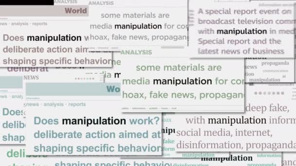 Manipuláció Dezinformáció Átverés Közösségi Média Mély Hamis Hírek Felbukkan Ablakok — Stock videók