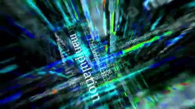 Manipülasyon yanlış bilgilendirme aldatmacası ve sosyal medya medyada derin sahte haber başlıkları. Soyut konsept döngü gösterir. Ekranlar arasında uçma efekti pürüzsüz ve döngülü 3d.