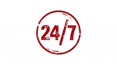 Günde 24 saat servis damgası ve el damgası darbesi izole edilmiş animasyon. 24 saat boyunca 3 boyutlu konsept oluşturuldu. Alfa mat kanalı.