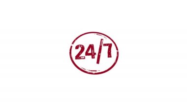 Günde 24 saat servis damgası ve el damgası darbesi izole edilmiş animasyon. 24 saat boyunca 3 boyutlu konsept oluşturuldu. Alfa mat kanalı.