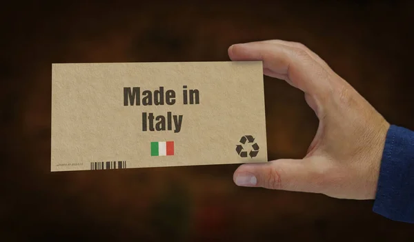 Feito Itália Caixa Mão Fabricação Entrega Fábrica Produtos Importação Exportação — Fotografia de Stock