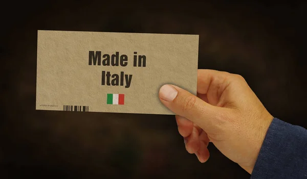 Fabricado Italia Caja Mano Fabricación Entrega Fábrica Productos Importación Exportación —  Fotos de Stock