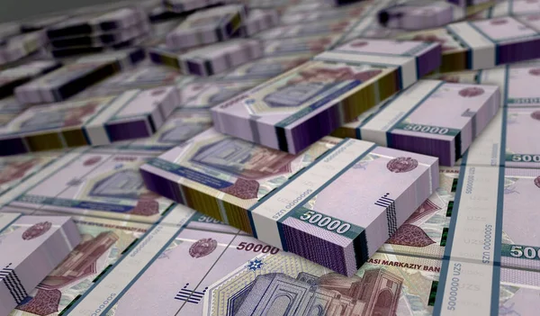 Uzbek Sum Money Printing Illustration 000 Гривень Концепція Фінансів Готівки — стокове фото