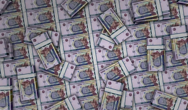 Uzbekistan Pieniądze Uzbeckie Suma Pieniędzy Pakiet Ilustracji 50000 Stosów Banknotów — Zdjęcie stockowe