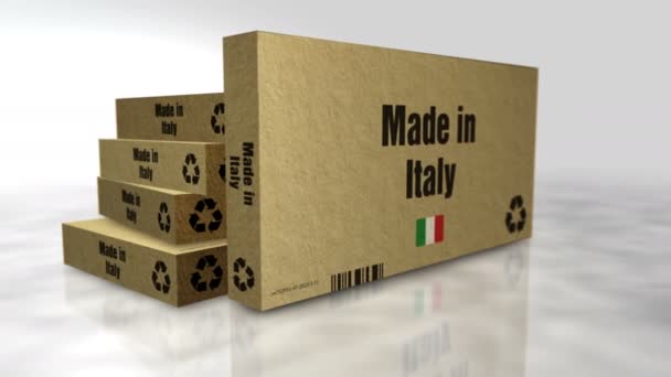 Made Italy Linia Produkcyjna Pudełek Produkcja Dostawa Fabryka Import Eksport — Wideo stockowe