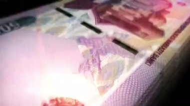 Özbekistan parası Özbek Sum para sayımı. UZS banknotları. Hızlı para sayım makro döngüsü. İş, finans ve ekonomi. Döngüsüz ve pürüzsüz bir kavram.
