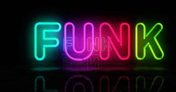 Funk Musik Neon Symbol Funky Unterhaltung Retro Stil Glühbirnen Abstraktes — Stockfoto