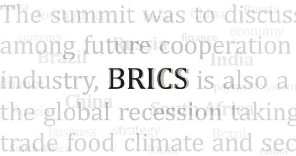 Brics Economic Group Union Organization Headline News International Media Abstract — Stock Video
