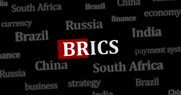 Brics Grupo Econômico Organização Sindical Títulos Notícias Através Pesquisa Mídia — Vídeo de Stock
