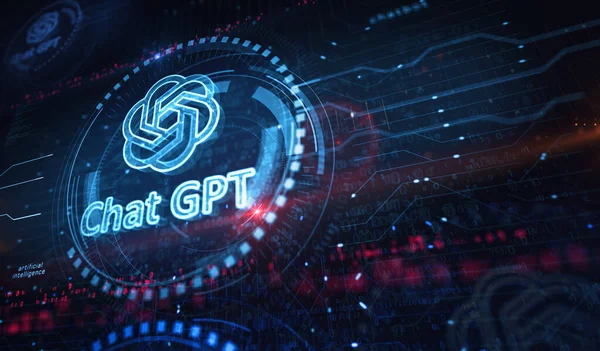 Познань Польша Июня 2023 Chatgpt Open Chat Bot Golden Metal — стоковое фото