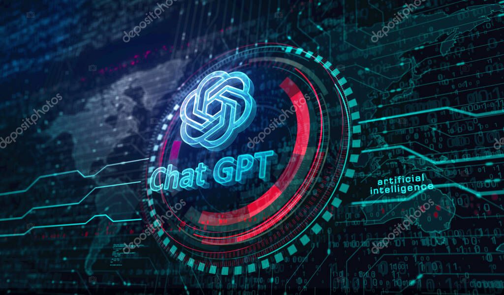 Poznan, Poland, June 10, 2023: ChatGPT open ai chat bot golden metal shine symbol concept. Spectacular glowing and reflection light icon abstract object 3d illustration.
