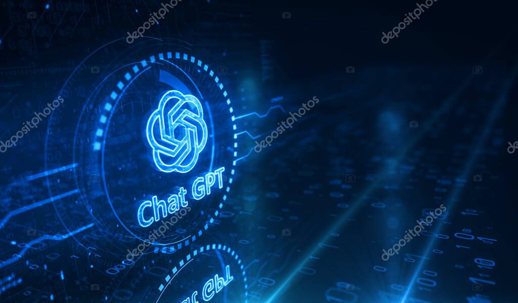 Poznan, Poland, June 10, 2023: ChatGPT open ai chat bot golden metal shine symbol concept. Spectacular glowing and reflection light icon abstract object 3d illustration.