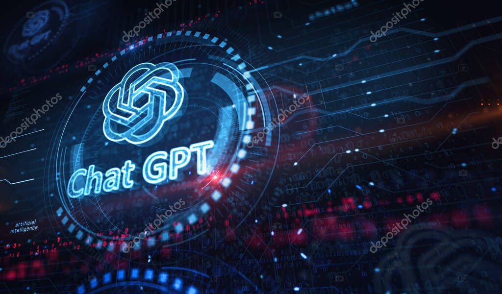 Poznan, Poland, June 10, 2023: ChatGPT open ai chat bot golden metal shine symbol concept. Spectacular glowing and reflection light icon abstract object 3d illustration.