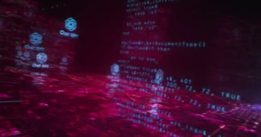 Poznan, Polonya, 10 Haziran 2023: ChatGPT açık ai sohbet robotu sembolü soyut siber konsept. Dijital teknoloji arka planı pürüzsüz ve döngüsel dinamik 3D animasyon.