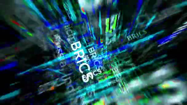 Brics Economic Group Union Organization Headline News Titles Media Abstract — Stock Video