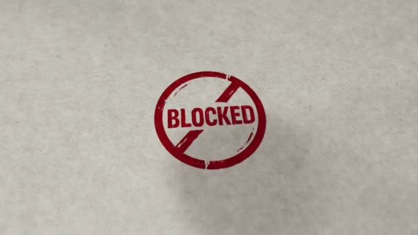 Блокированная Печать Петляющая Безморская Анимация Удар Топором Руки Разрешенный Запрет — стоковое видео