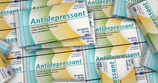Výroba Krabiček Antidepresivy Psychotropní Lék Stres Úzkosti Deprese Pilulky Balení — Stock video