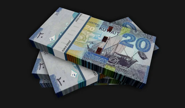 Kuwait Money Kuwaiti Dinar Money Pack Illustration Kwd Banknote Bundle — Stock Photo, Image