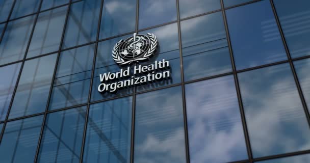 Cenevre Sviçre Haziran 2023 Who Dünya Sağlık Örgütü Genel Merkezi — Stok video
