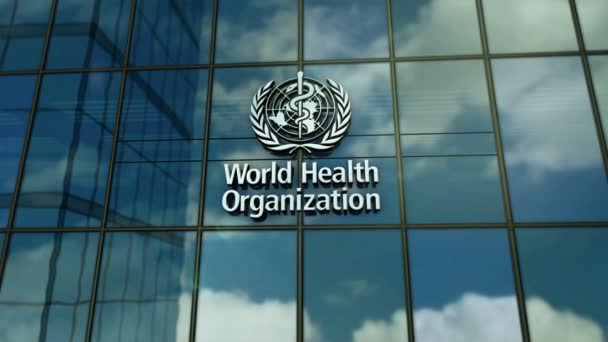 Genewa Szwajcaria Czerwca 2023 Koncepcja Budynku Szklarni Światowej Organizacji Zdrowia — Wideo stockowe