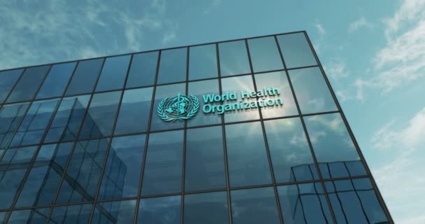 Genebra Suíça Junho 2023 Conceito Construção Vidro Sede Organização Mundial — Vídeo de Stock