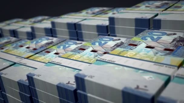 Kuvajt Peníze Kuvajt Dinar Bankovky Svazek Růst Smyčka Hromádky Peněz — Stock video