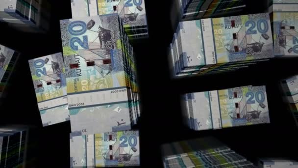 Kuwait Money Kuwaiti Dinar Money Pack Loop Flight Kwd Banknotes — Stock Video