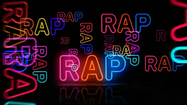 Rap Zene Neon Szimbólum Rap Csata Hip Hop Retro Stílusú — Stock Fotó