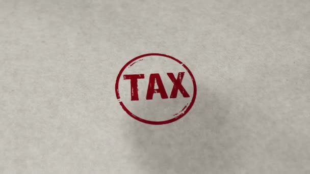 Timbre Fiscal Animation Bouclable Transparente Impact Emboutissage Impôt Sur Revenu — Video