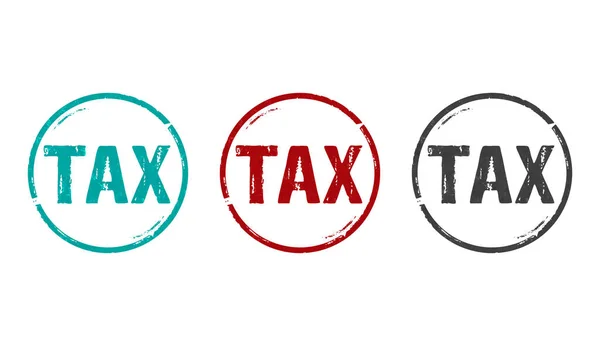印花税图标很少的颜色版本 所得税和支付概念3D演示 — 图库照片