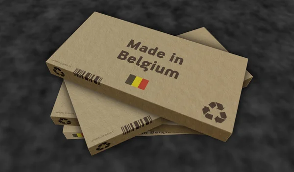 Belçika Yapımı Kutu Üretim Hattı Üretim Teslimat Ürün Fabrikası Ithalat — Stok fotoğraf