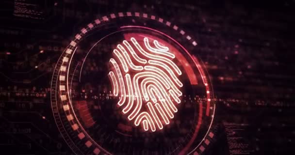 Símbolo Digital Identidad Identidad Privacidad Con Identificación Biométrica Cibernética Red — Vídeos de Stock