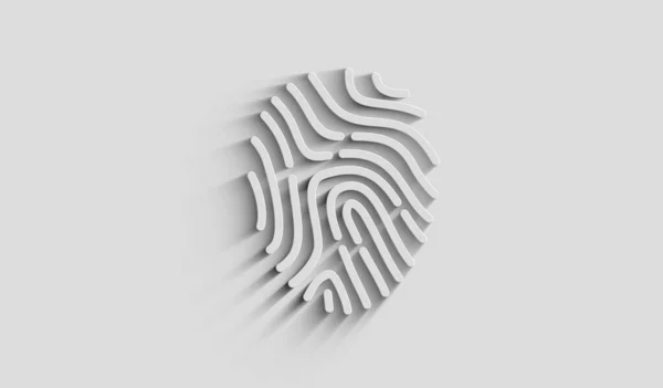 Huella Digital Cibernética Seguridad Identidad Símbolo Privacidad Con Sombra Natural — Foto de Stock