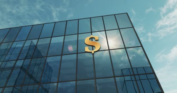 Dollar Symbole Usd Argent Verre Concept Construction Banque Finance Économique — Video