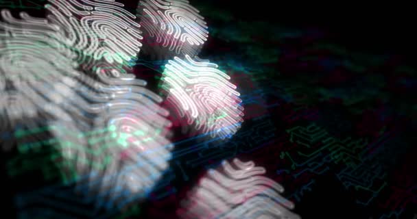 Símbolo Del Holograma Identidad Identidad Privacidad Aparece Fondo Circuito Red — Vídeos de Stock