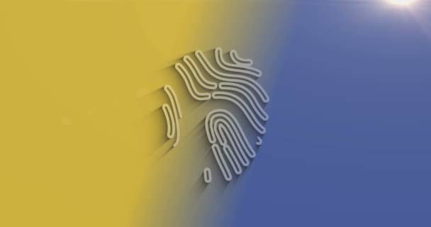 Fingerprint 사이버 생체적 그리고 자연의 그림자가 정보의 사이버 아이콘은 가능하고 — 비디오