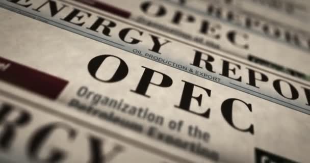 Organización Opep Los Países Exportadores Petróleo Asociación Productora Petróleo Prensa — Vídeo de stock