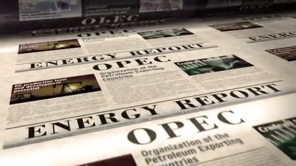 Opec Organisation Petroleum Exporting Countries Och Oljeproducerande Exportförening Dagliga Nyheter — Stockvideo