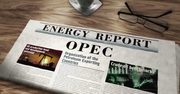 Opec Organisation Petroleum Exporting Countries Oil Producing Export Association Daily — Stock Video