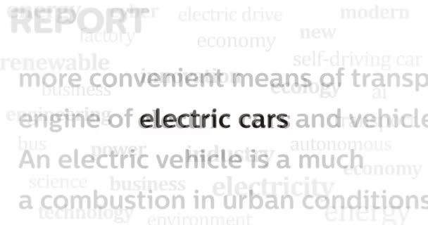 자동차 깨끗하고 친환경 에너지 헤드라인 뉴스입니다 스크린 상에서 인터넷 타이틀의 — 비디오