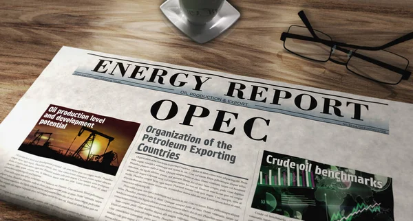 Opec Organisation Der Erdöl Exportierenden Länder Und Produzierender Exportverband Tageszeitung — Stockfoto