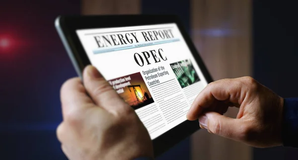 Opec Organisation Der Erdölexportierenden Länder Ölexport Tägliche Zeitungslektüre Auf Dem — Stockfoto