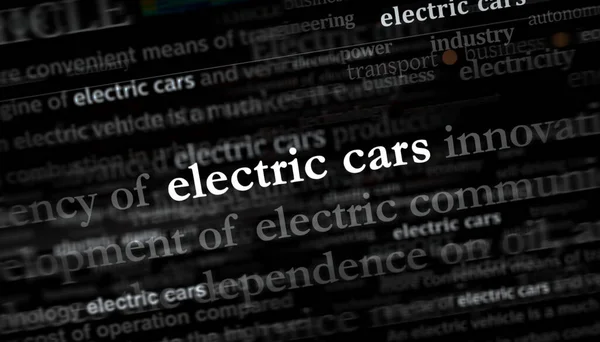 Электрические Автомобили Чистый Устойчивый Транспорт Зеленая Энергия Заголовки Новостей Международных — стоковое фото